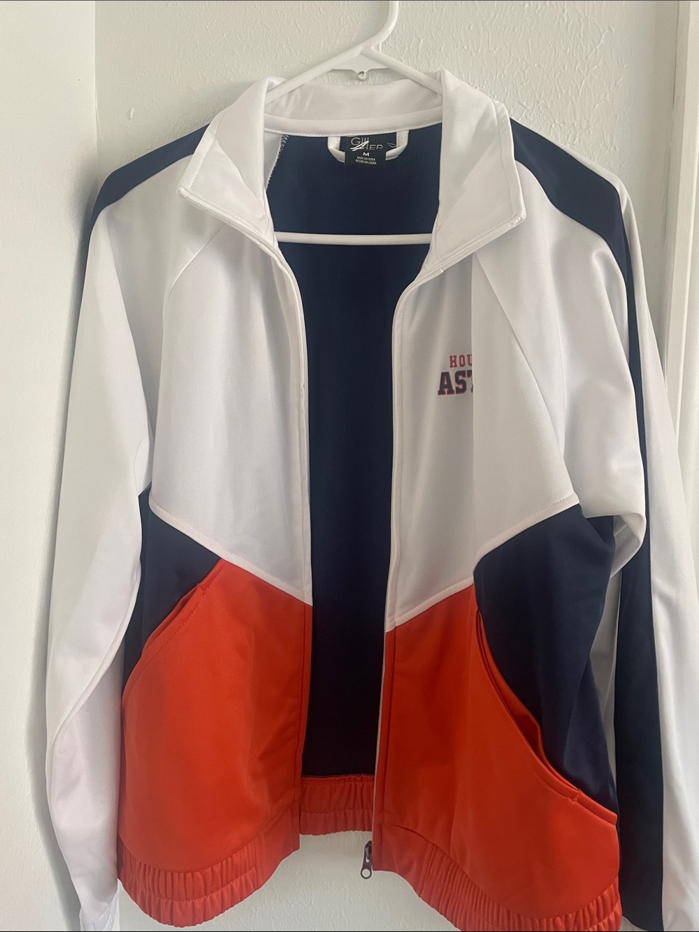 Athletic Colorblock Track Jacket - White/Navy/Orange